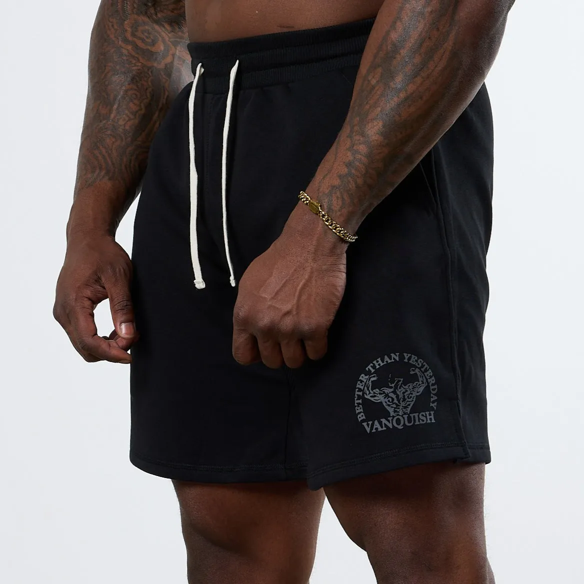 Vanquish Black Unconquerable Strength Wide Leg Shorts Sport Friendly