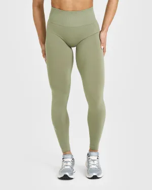 Glow Wear Effortless Seamless Leggings | Deep Sage Green Soft Touch Pro Athlete City Walk