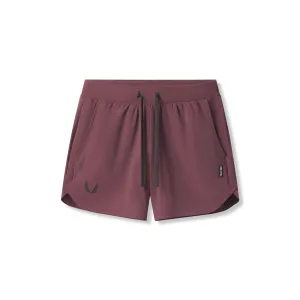 0751. Tetra-Lite? 5" Linerless Short - Plum "Wings" Warm Weather Style Workout Gear