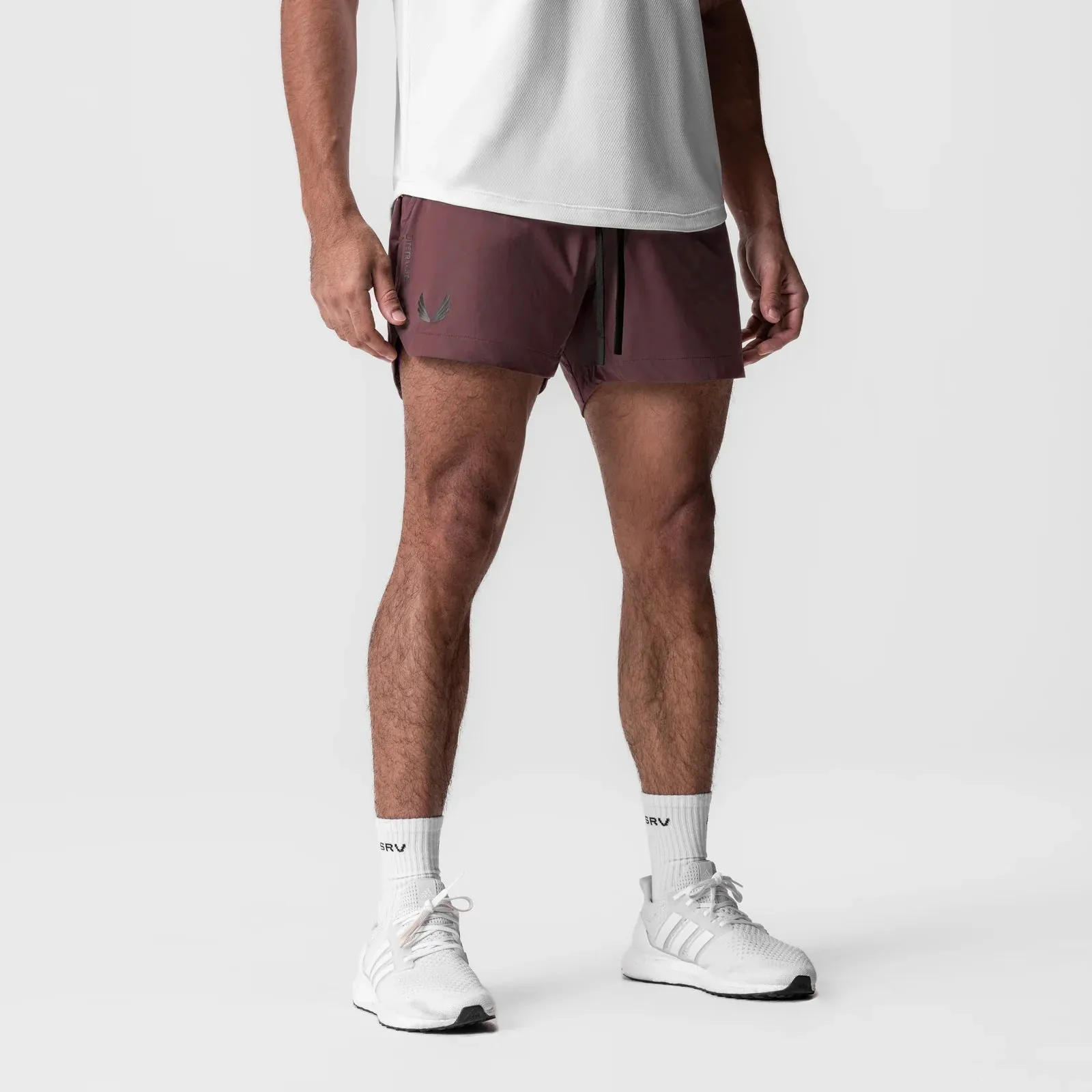 0751. Tetra-Lite? 5" Linerless Short - Plum "Wings" Cooling Mesh Lining Lightweight Shorts
