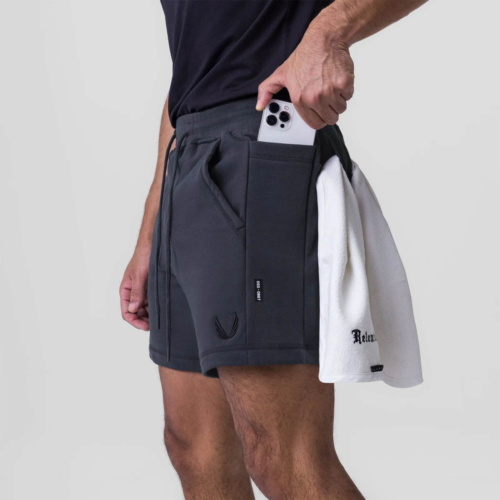 Ergonomic Curved Seams evening dress 0867. Tech-Terry? Sidelock Sweat Short - Navy