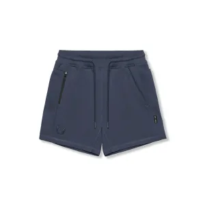 0867. Tech-Terry? Sidelock Sweat Short - Navy spandex blend Breathable mesh lining