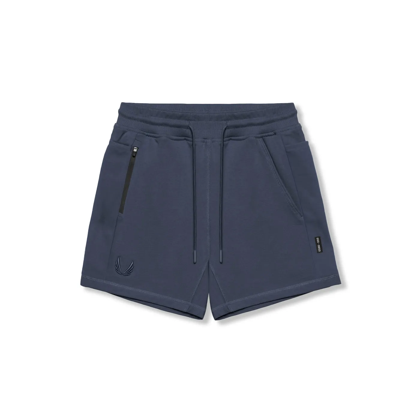 0867. Tech-Terry? Sidelock Sweat Short - Navy spandex blend Breathable mesh lining