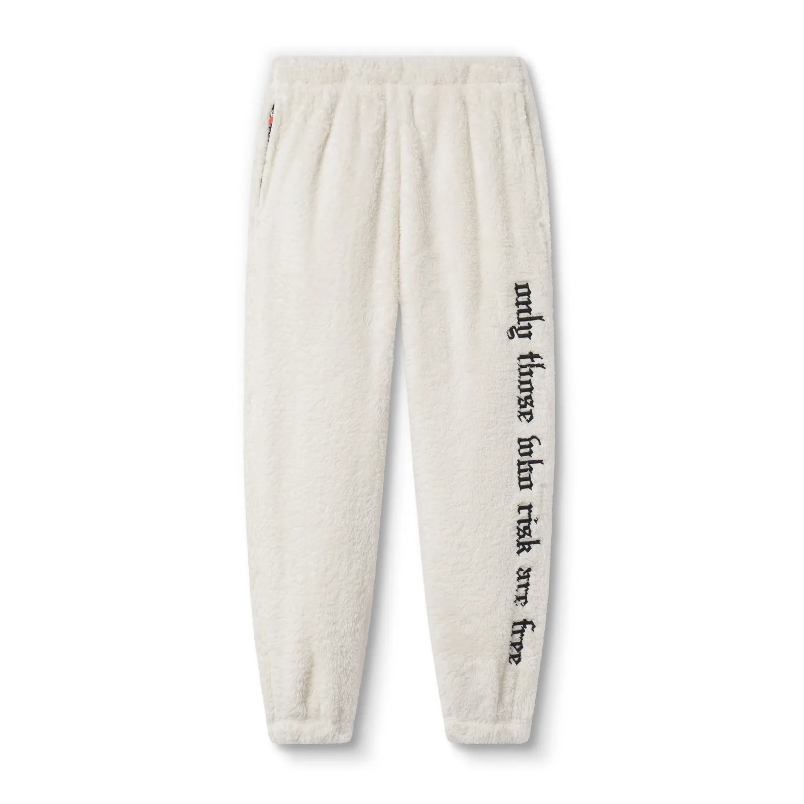 0692. Sherpa Recovery Sweats - Ivory Cream/Black AntiStaticFinish NonChafingEdges