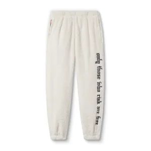 0692. Sherpa Recovery Sweats - Ivory Cream/Black AntiStaticFinish NonChafingEdges