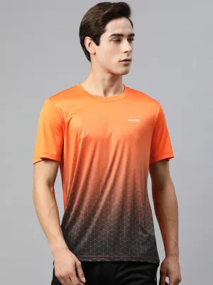 Alcis Men Geometric Printed Anti Static Slim Fit Sports T-shirt American Ease
