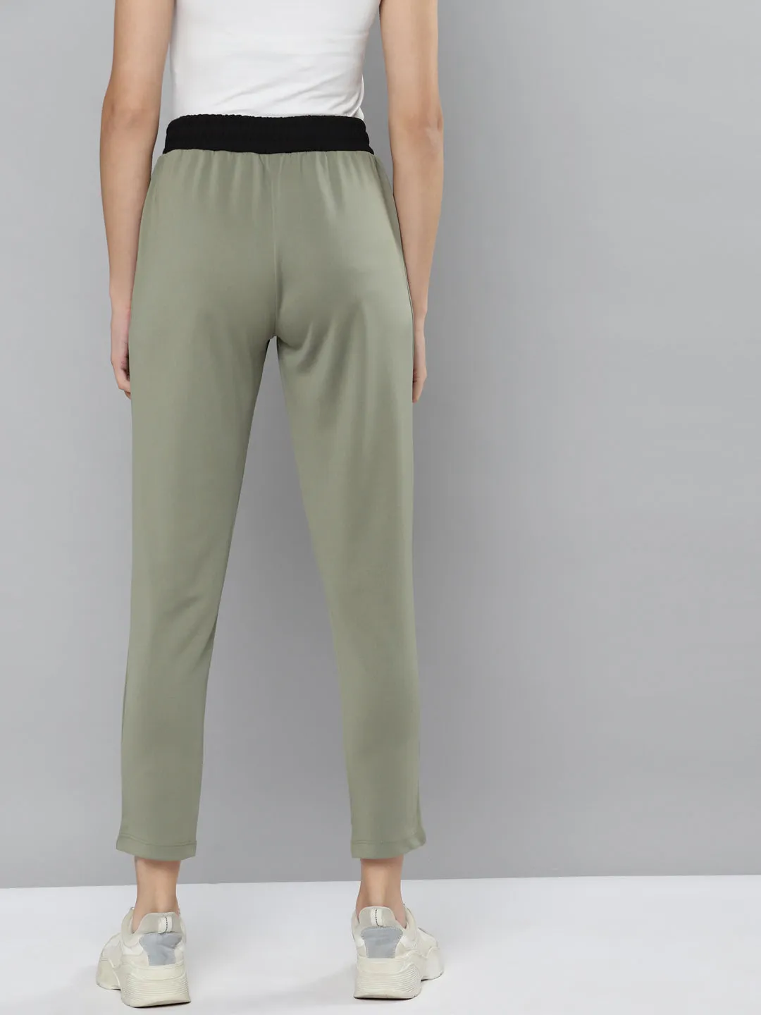 Chic Style Quick Adjust Fit Alcis Women Olive Green Solid Slim Fit Track Pants