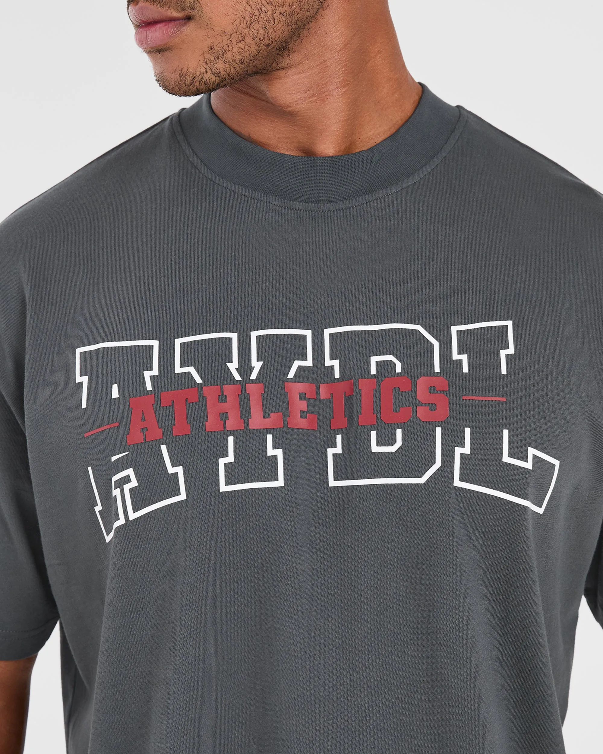 Solid color purity Athletics Oversized T Shirt - Charcoal