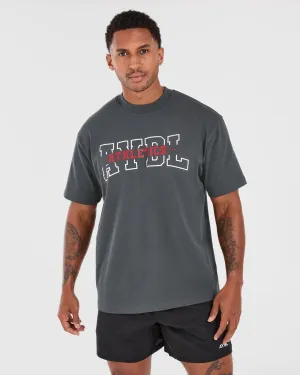 Athletics Oversized T Shirt - Charcoal Oversized Silhouette DoubleStitchedHem