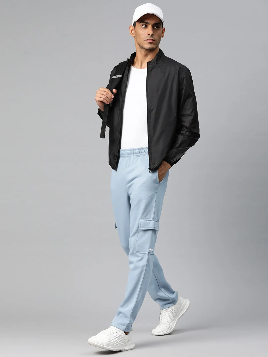 Alcis Men Solid Cargo Track Pants LightweightWeave Tagless Design