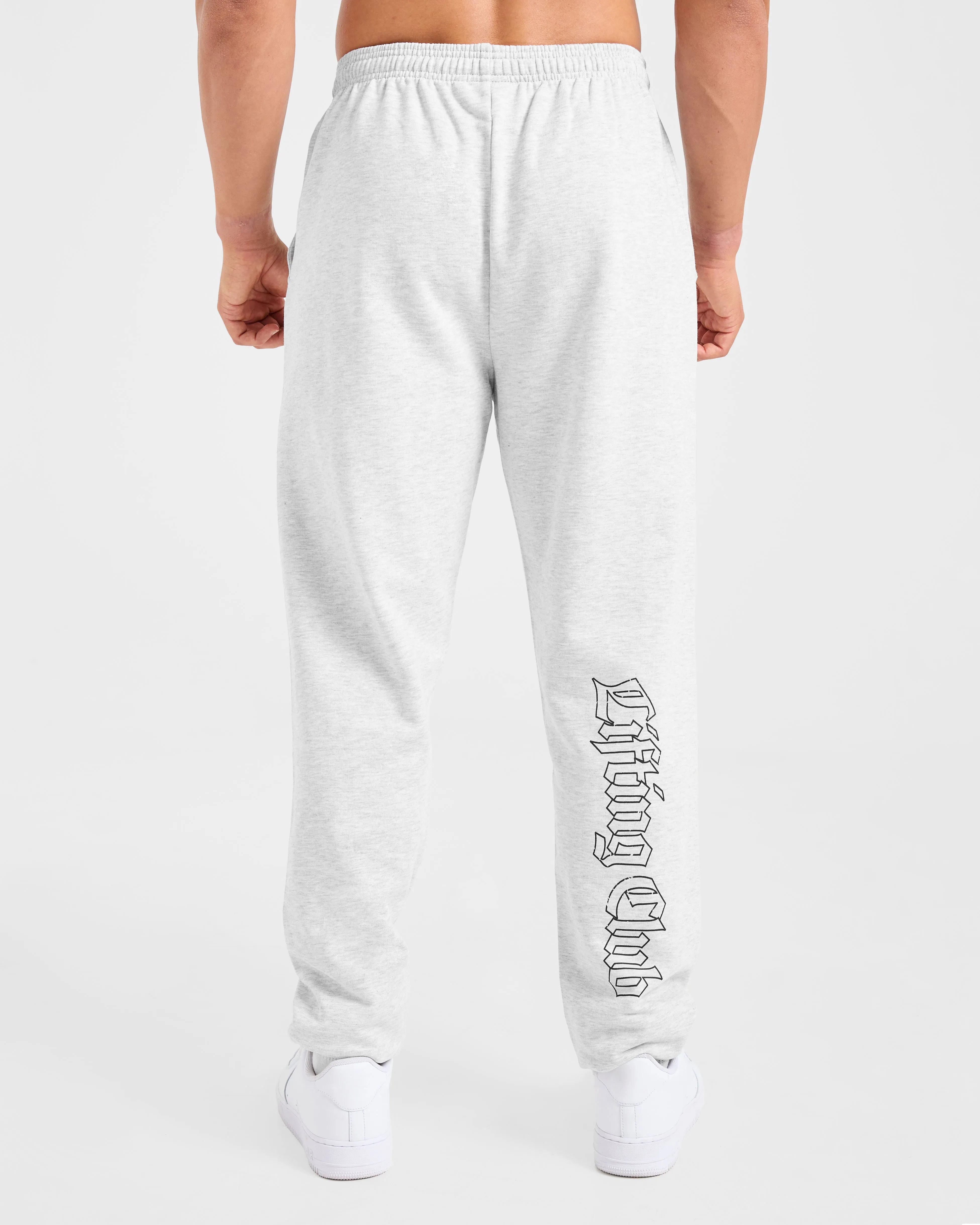 Urban appeal Layered Wear Lifting Club Gothic Oversized Joggers - Grey Marl