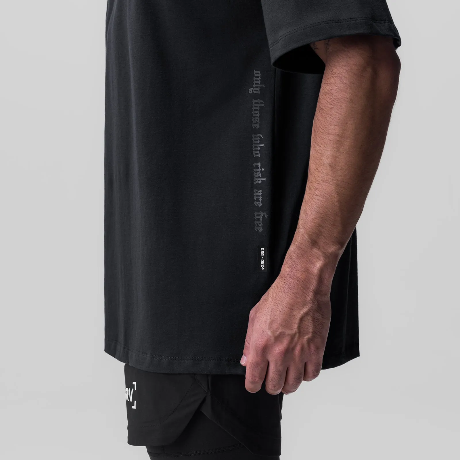 0824. Supima? Oversized Tee - Black Office Wear