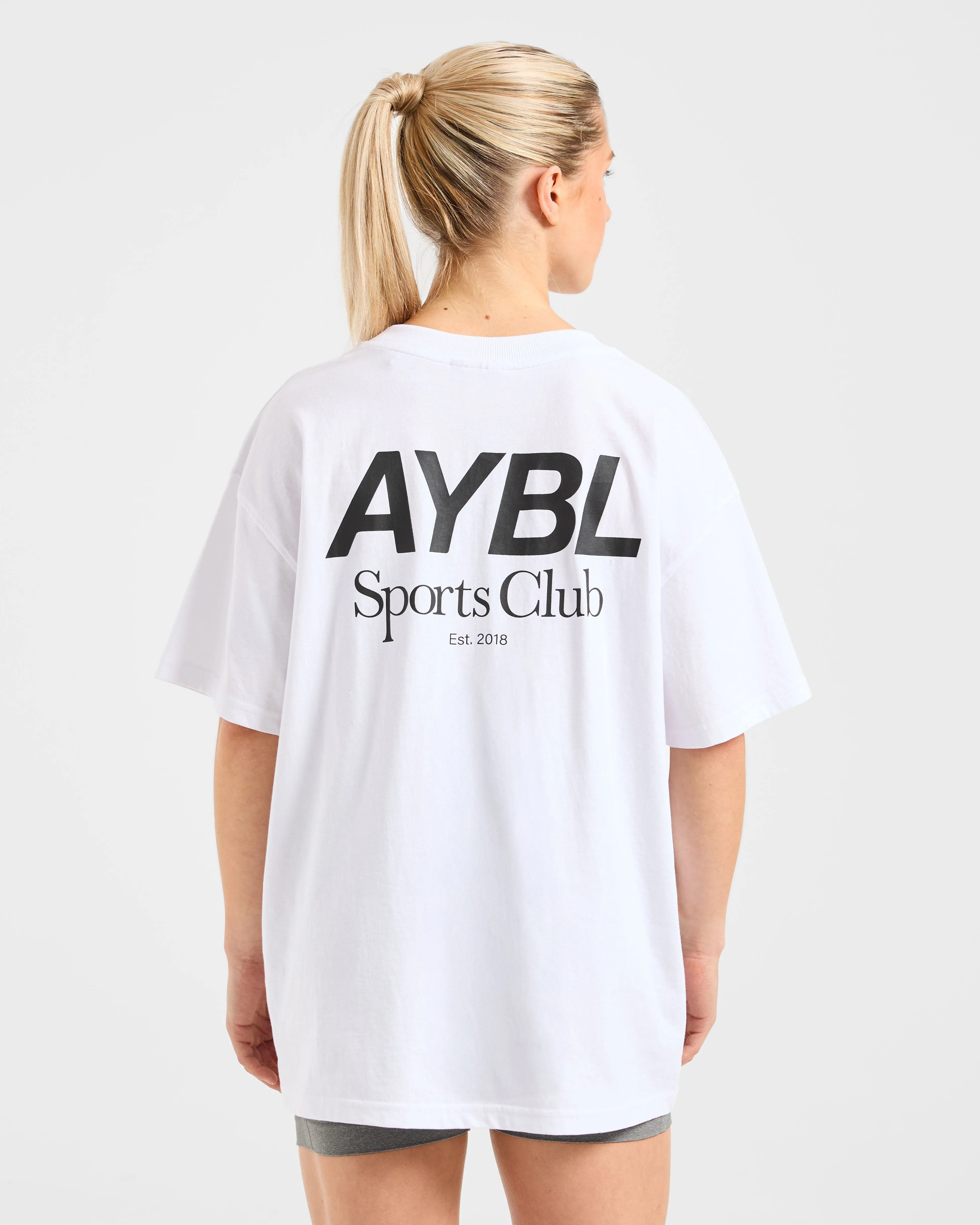 NonChafingEdges AYBL Sports Club Oversized T Shirt - White AntiStatic Lining