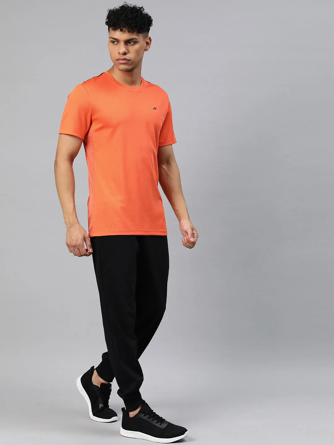 Smart Glow Alcis Men Orange Anti Static Slim Fit T-shirt