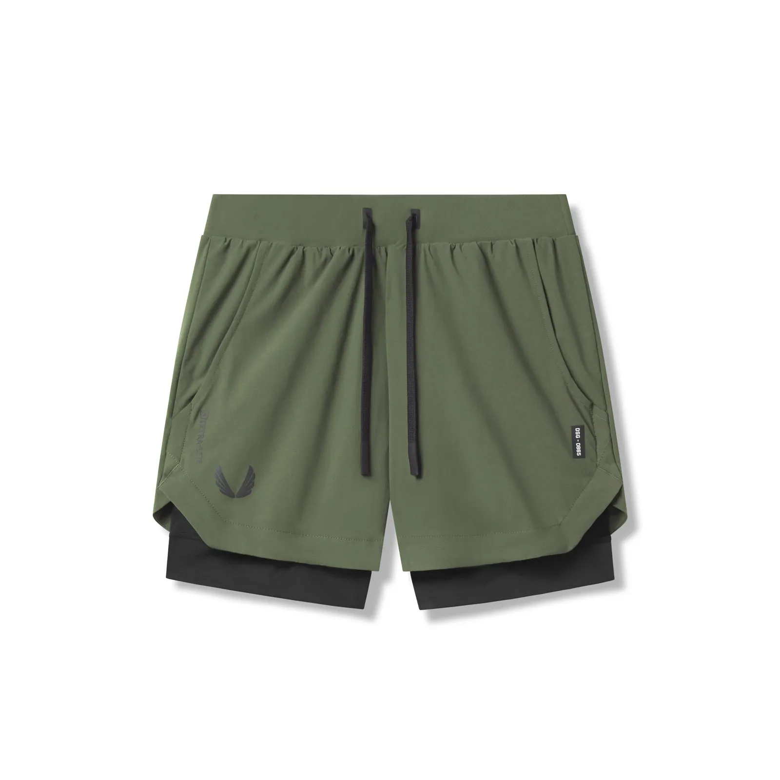 0865. Tetra-Lite? 5" Liner Short - Olive "Wings"/Black Lightweight Feel
