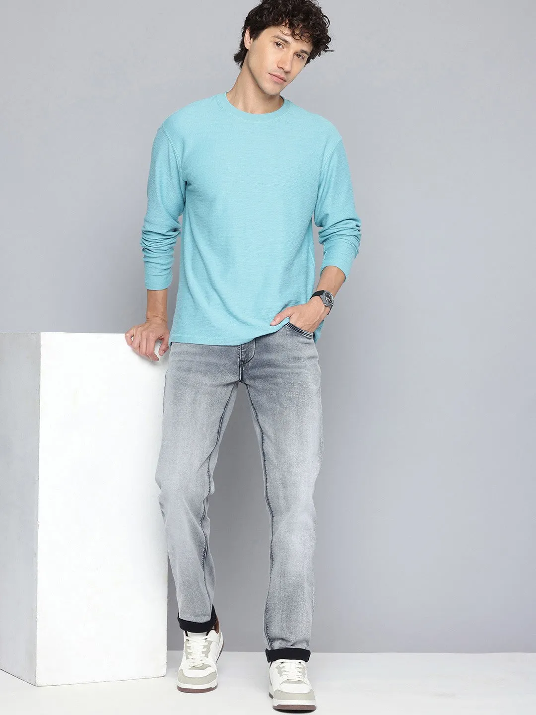 Work Meeting Beach Day Layered Look Men's 511 Grey Slim Fit Mid Rise Jeans