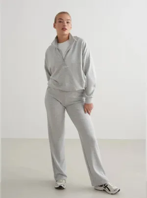 Young Professional Eastern style Light Grey Melange Comfy Modal Half Zip