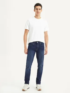 Men's 512 Dark Blue Slim Tapered Fit Mid Rise Jeans Urban Style