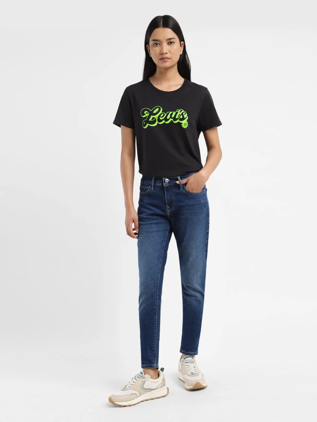 Plain Favorite Spring Mood Brunch Outfit Formal Women's 710 Blue Skinny Fit Mid Rise Jeans