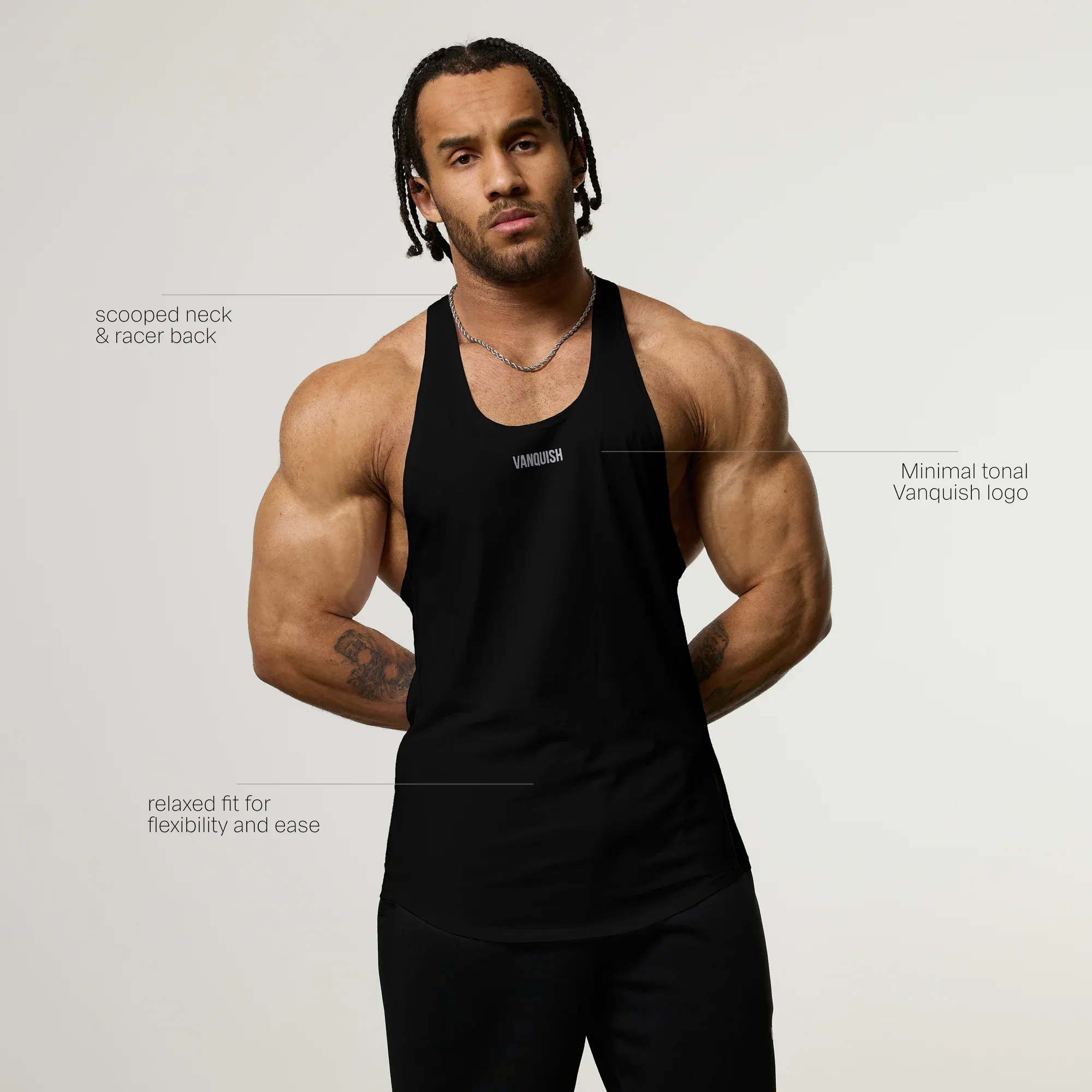 Everyday Fashion Look Vanquish Essential V2 Black Stringer Vest