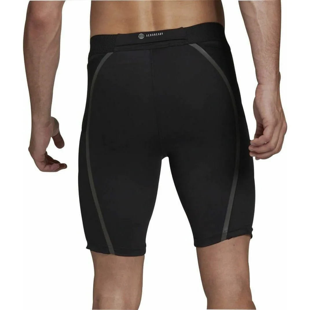 adidas Saturday Mens Short Running Tights - Black Versatile Shorts Odor Resistant Finish