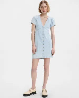 Levi's? Womens Erin Mini Denim Dress - Icy Dreams 2 City Walk Casual Friday Moisture Wicking Technology