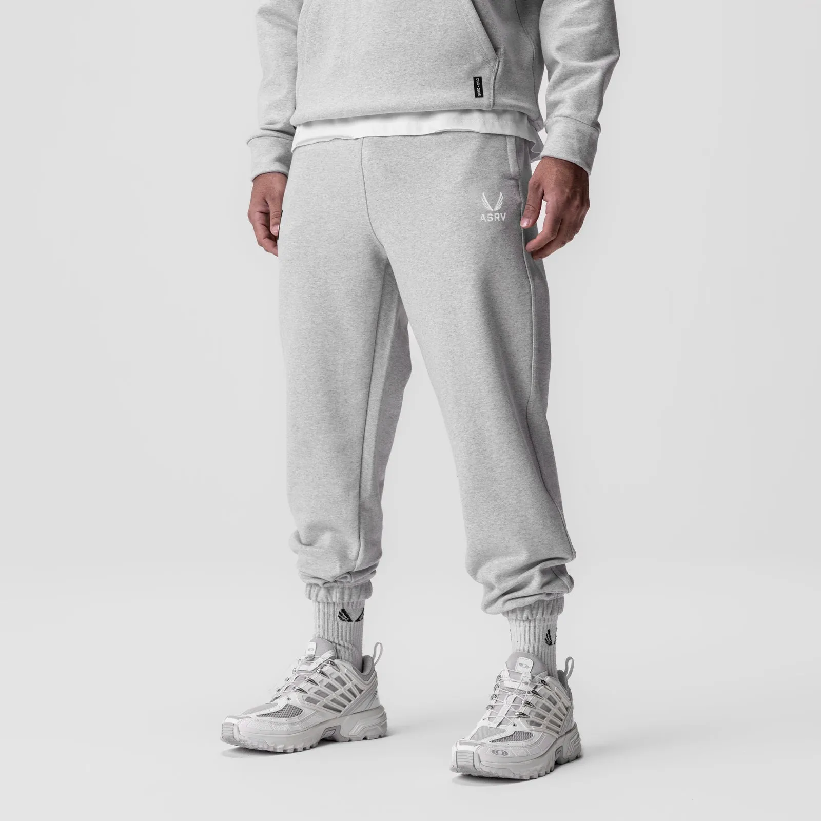 0655. Tech-Terry? Oversized Sweats - Heather Grey "Emblem" Reflective details