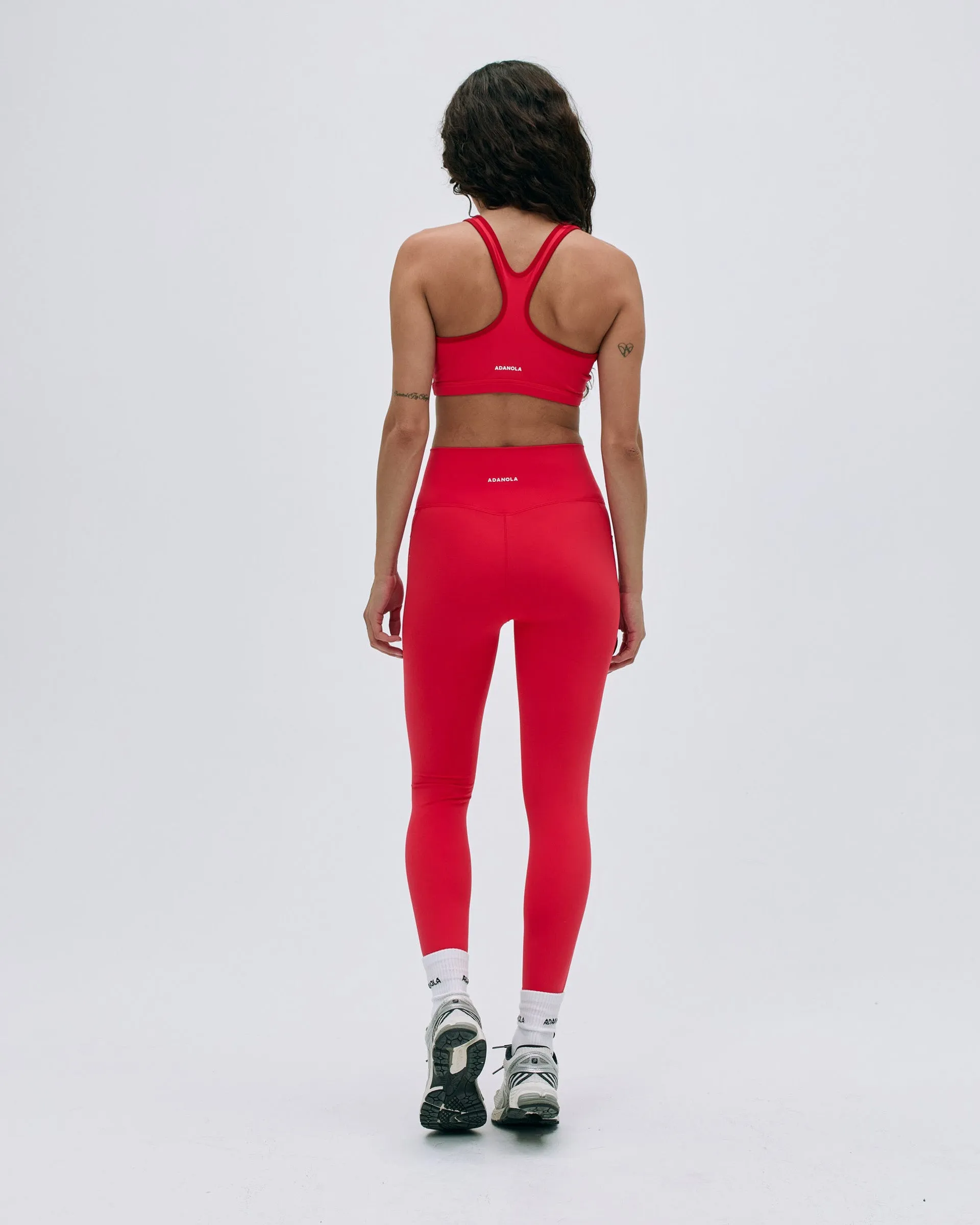 Cold Fit Ultimate Seam Detail Zip Pocket Leggings - Apple Red