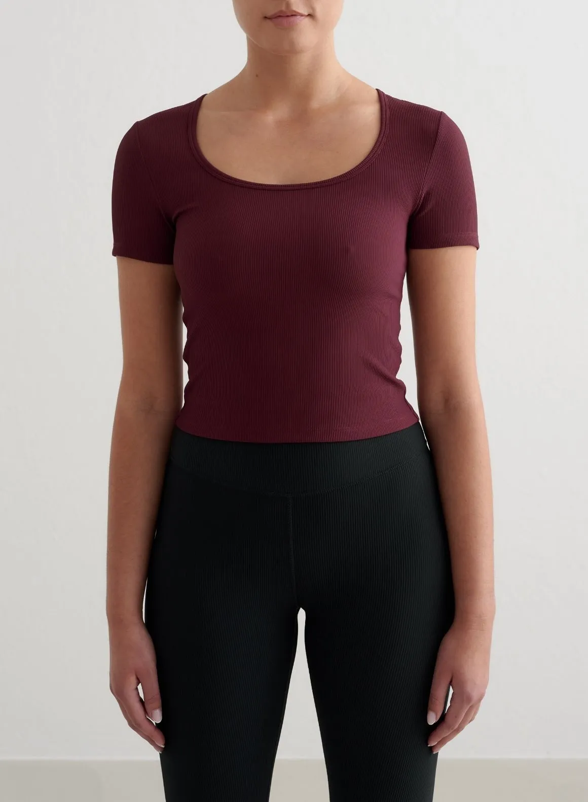 Cherry Ribbed Performance Short Sleeve homecoming