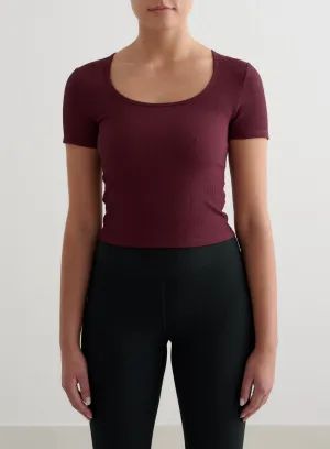 Cherry Ribbed Performance Short Sleeve Crew neck classic Short Sleeve