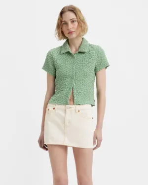 Plain style Stretch Unisex Wear Classic Wear Levi's? Womens Cloud Button Up Blouse - Granite Green