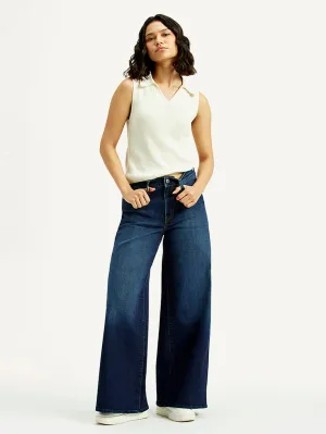Anti Odor Fabric Treatment Non Toxic Textile Certified Women's 728 Indigo Flared Fit High Rise Jeans