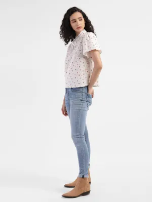 Relaxed Style Bold Temperature Regulating Fabric Women's Blue Mile High Wide Leg Fit High Rise Jeans
