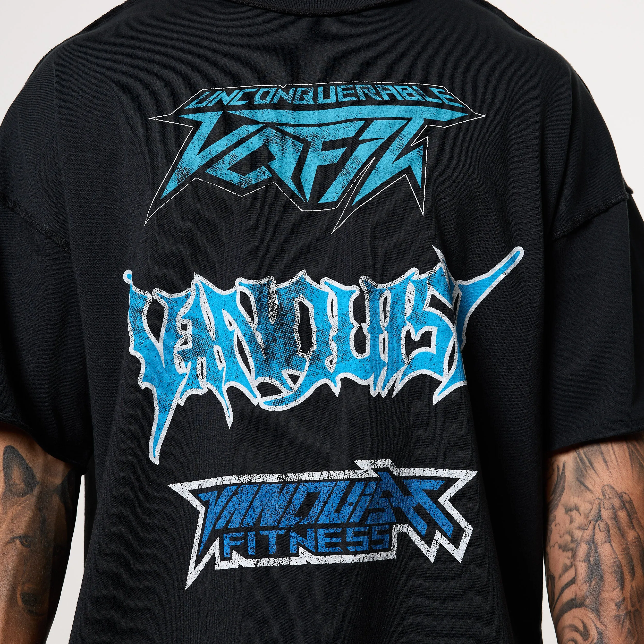 Vanquish Grunge Washed Black Oversized Boxy T Shirt AllDay Comfort