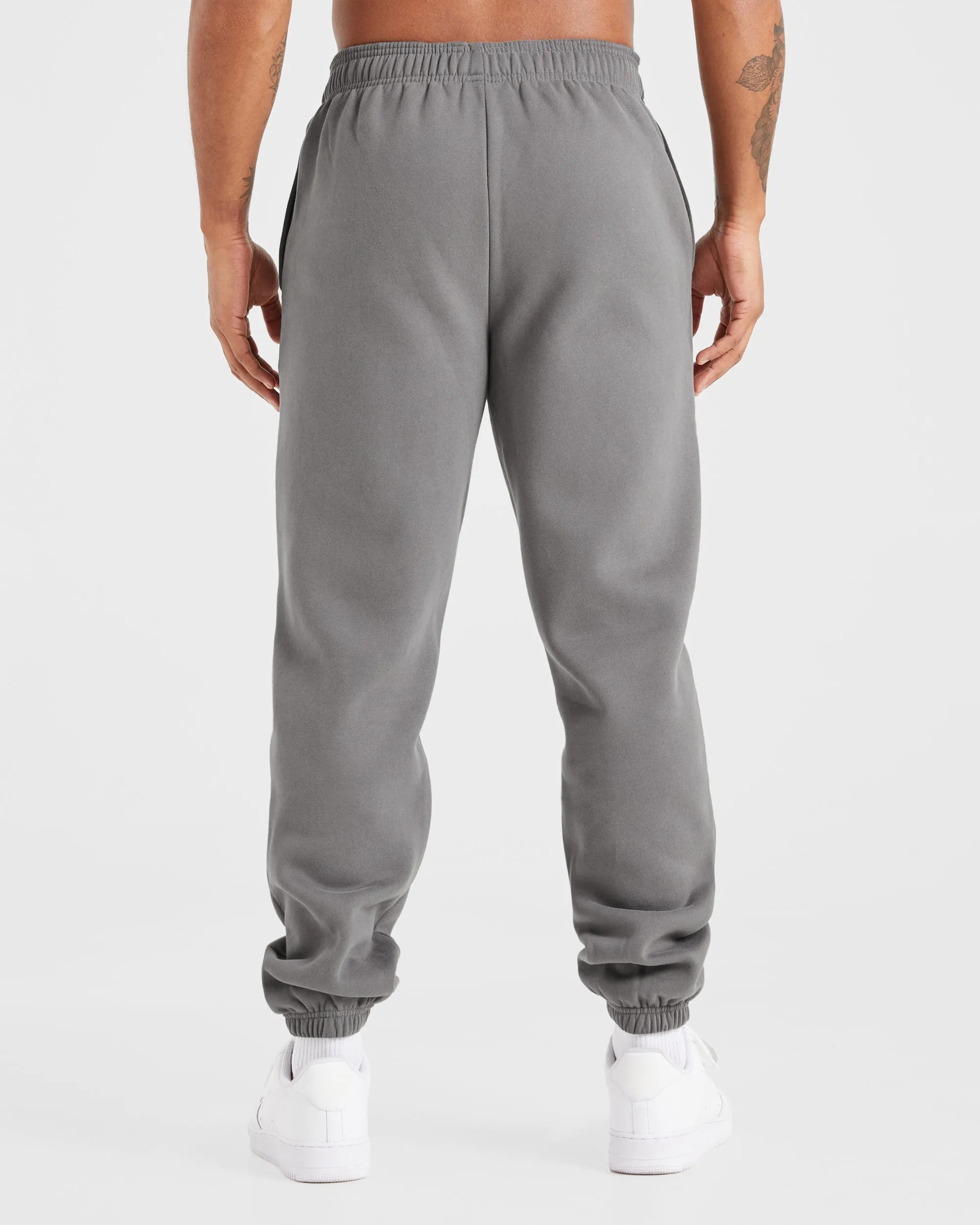 Smooth Fit Lining Etched Joggers - Steel Grey
