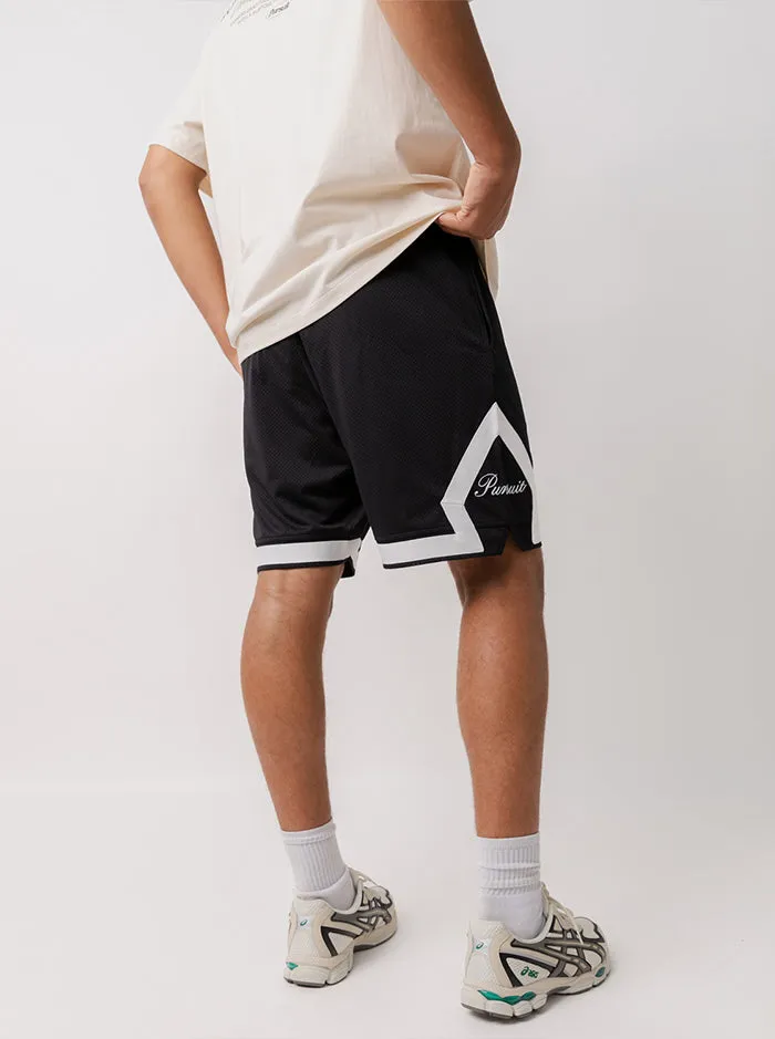 LaserCutEdging Game Day Shorts in Black