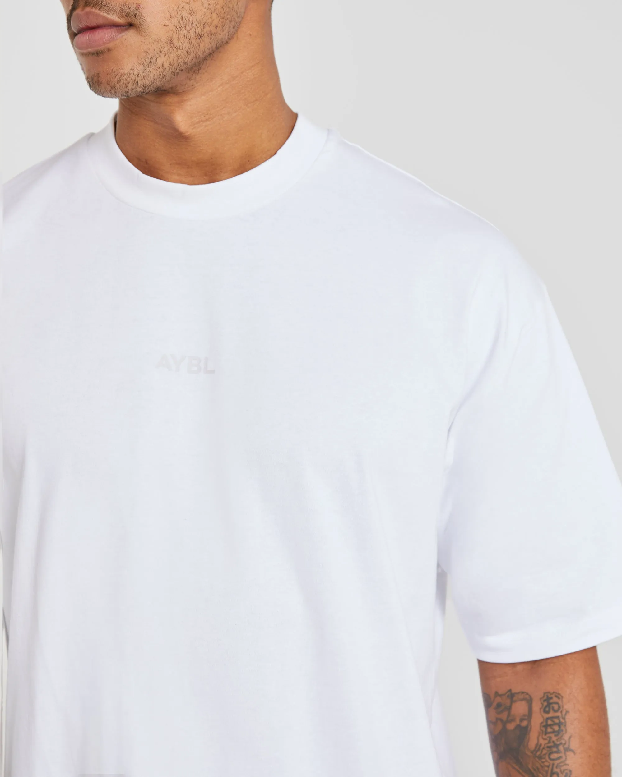 Cotton Blend Craft Oversized T Shirt - White