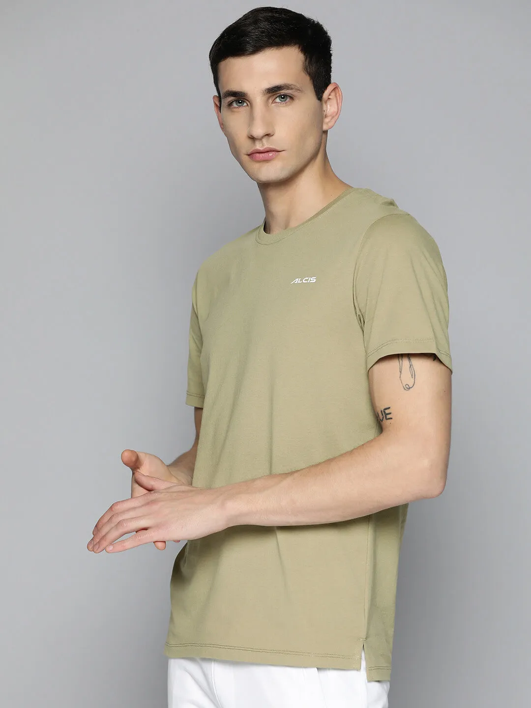 Mountain Cool Adjustable drawstring Alcis Men Beige Typography Printed Slim Fit T-shirt