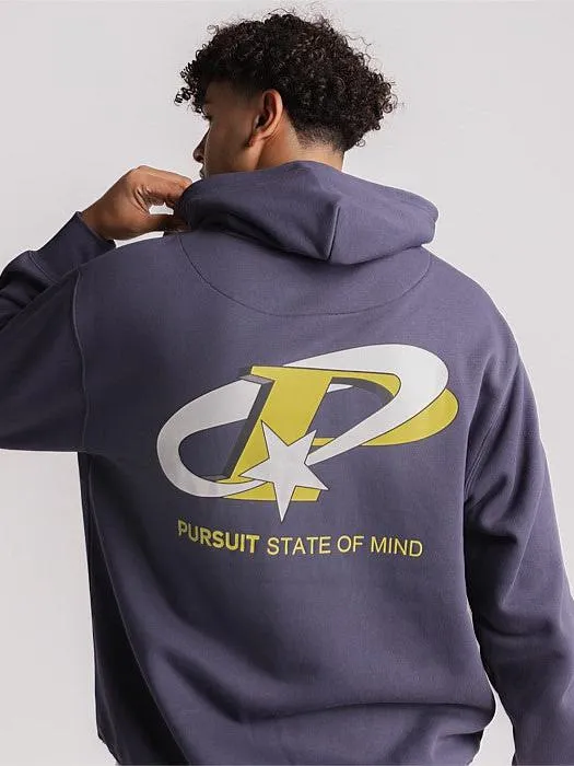 State of Mind Heavyweight Pullover in Washed Navy Poly Cotton Blend