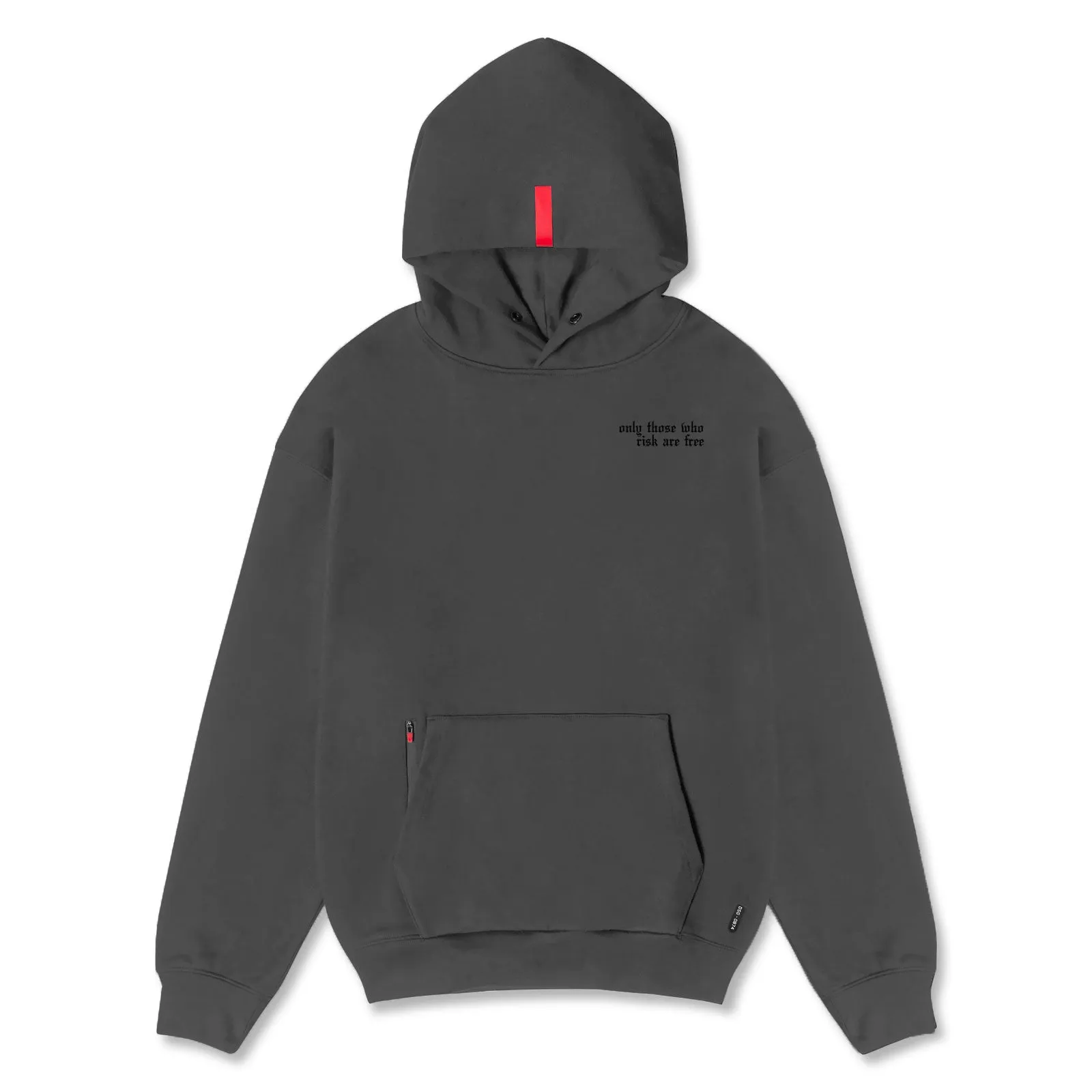 0874. Tech-Terry? Zip Pocket Hoodie - Space Grey/Black "Brush Wings/ASRV" Street Ease