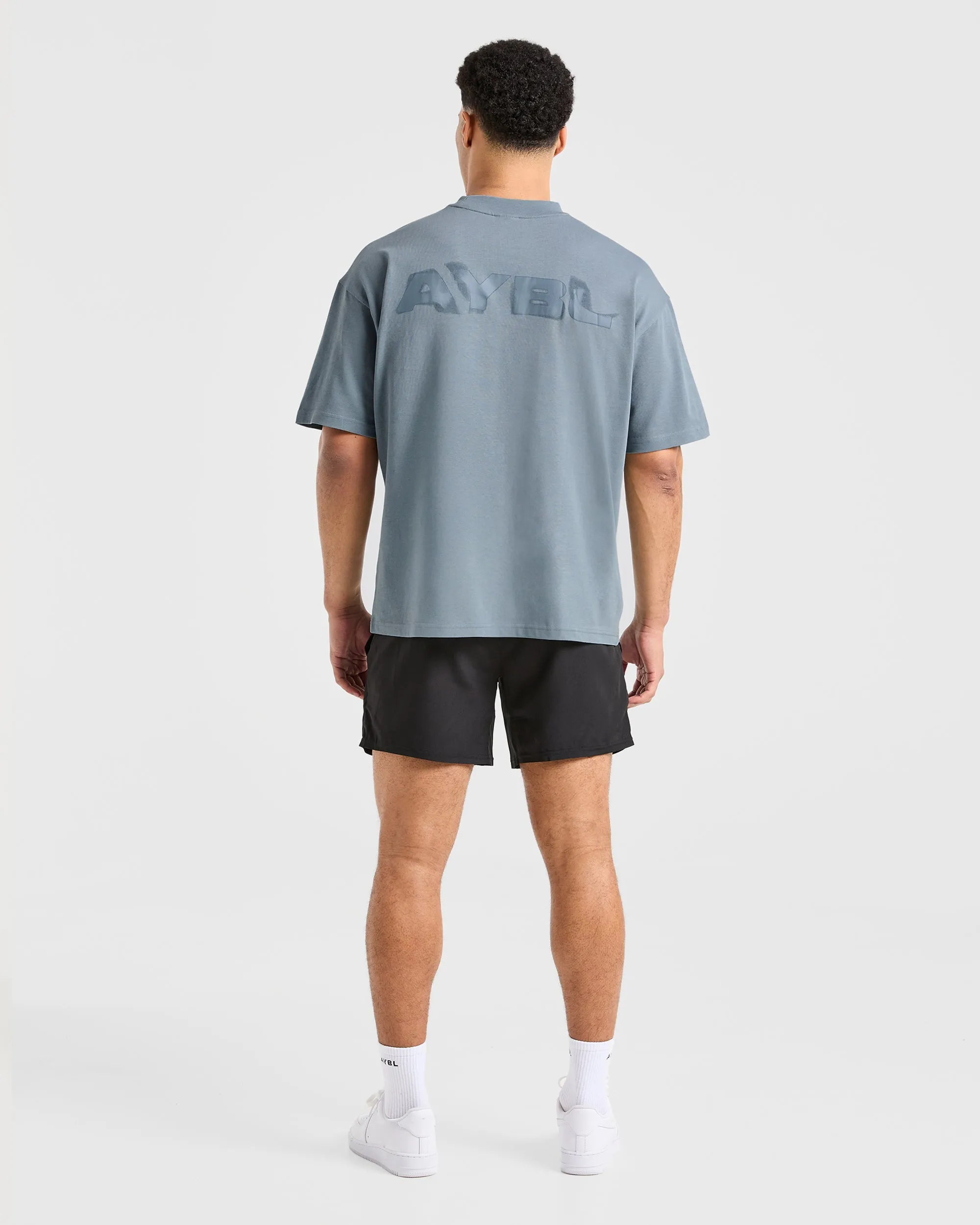 Blur Oversized T Shirt - Steel Blue Breathable fabric