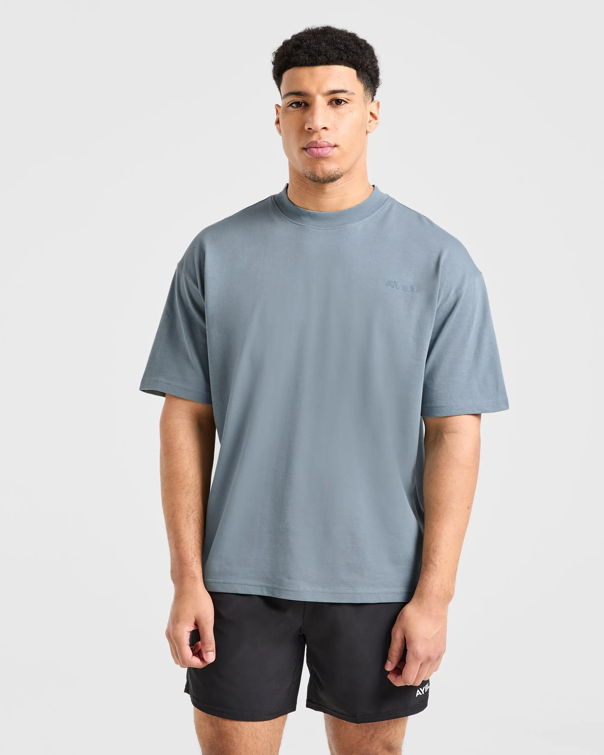 Adult Wear Feminine Fit Blur Oversized T Shirt - Steel Blue