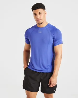 Classic Trend Look Eco Friendly Dyes Attain Seamless T Shirt - Indigo Mist