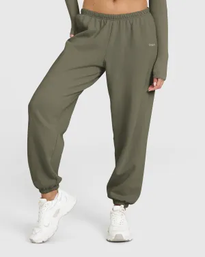 Windproof Membrane Quick-Dry Material Mid Weight Joggers | Alpine Green Double Stitch Seam