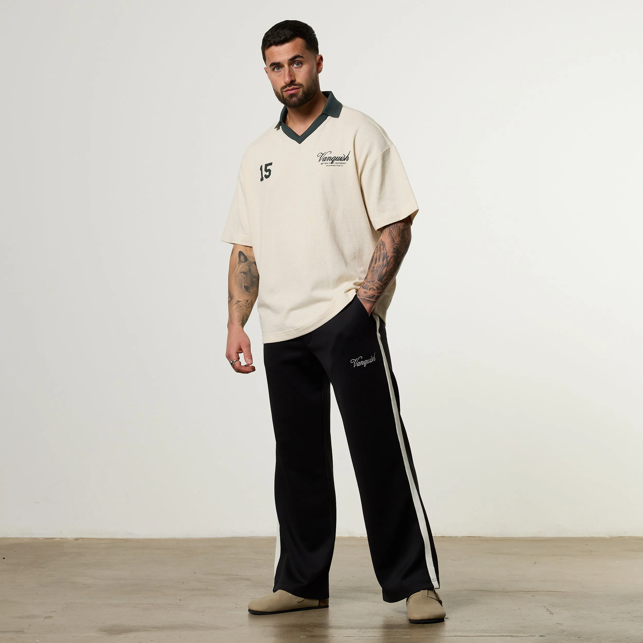 Vanquish Off Season Black Straight Leg Track Pants Core Ease