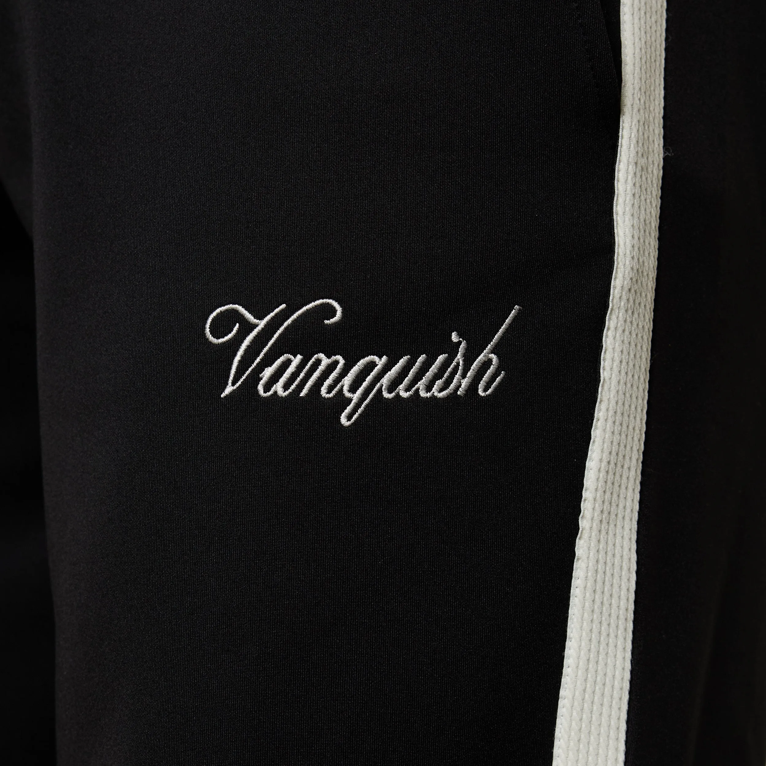Four Way Stretch Flexible Material Vanquish Off Season Black Straight Leg Track Pants