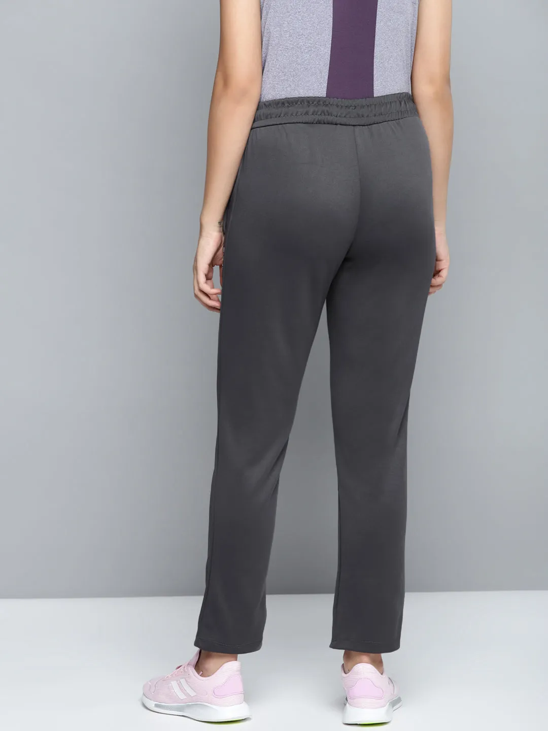 Ripstop Texture Carbon Infused Fabric Alcis Women Charcoal Grey Solid Track Pants