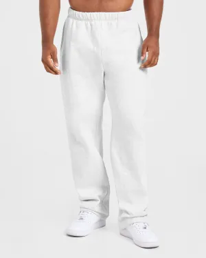 Anti Pilling Textile Tapered ankle Essential Oversized Straight Leg Joggers - Grey Marl