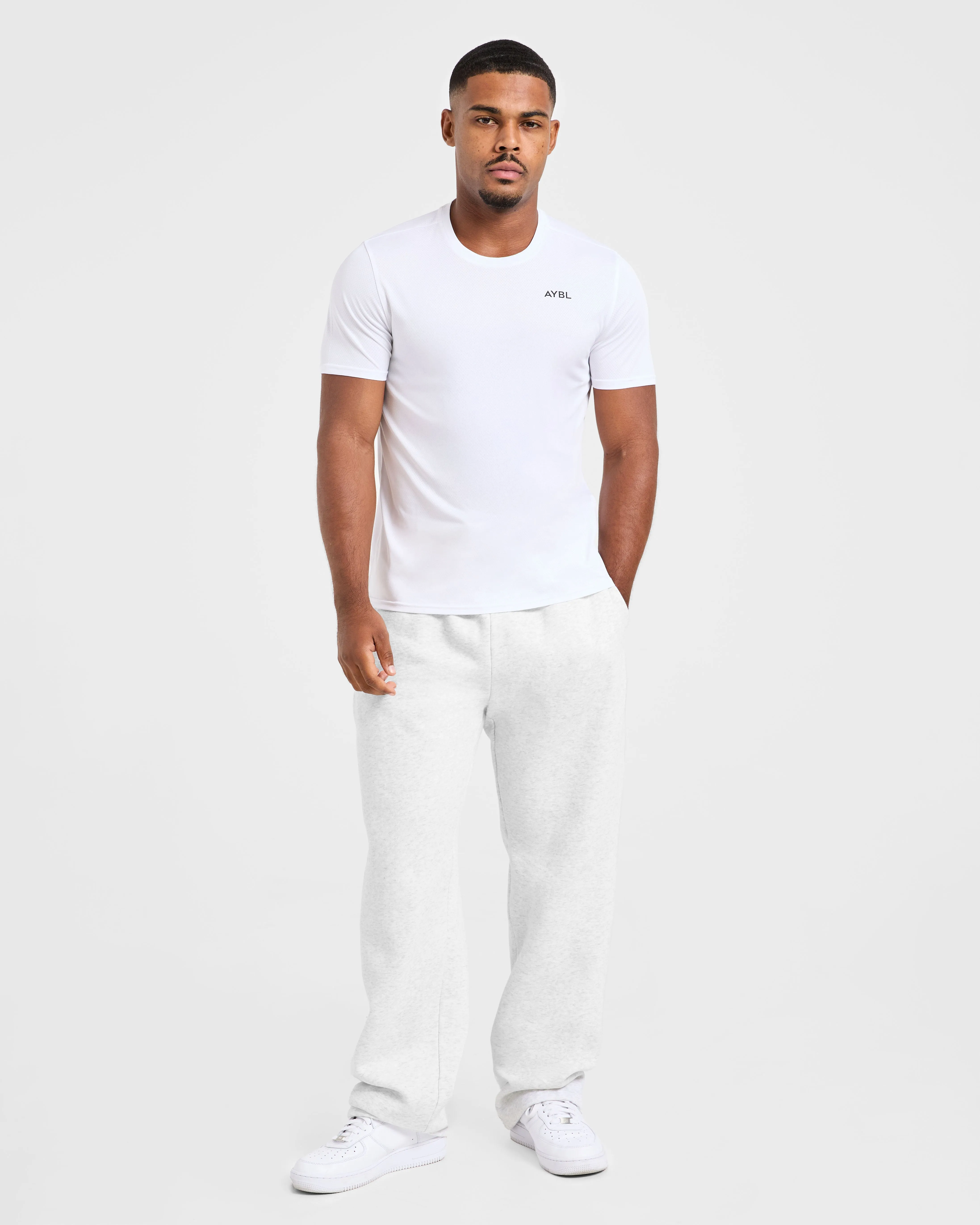 Essential Oversized Straight Leg Joggers - Grey Marl ResilientElasticBand Anti Pilling Finish