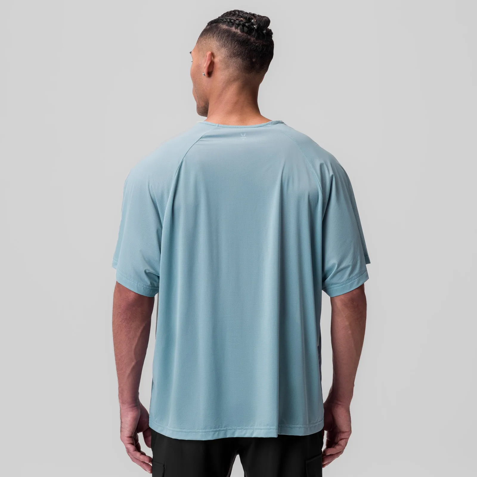 Comfy Top Abstract print 1089. Ice-Skin? Oversized Tee - Light Sky
